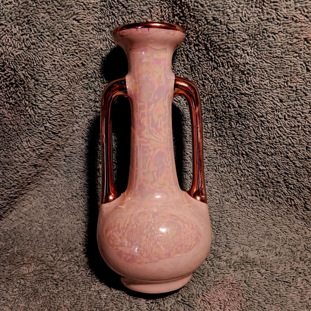 Vintage 22K Gold Handled Lustreware Bud Vase By Pioneer Pottery    100 on bottom